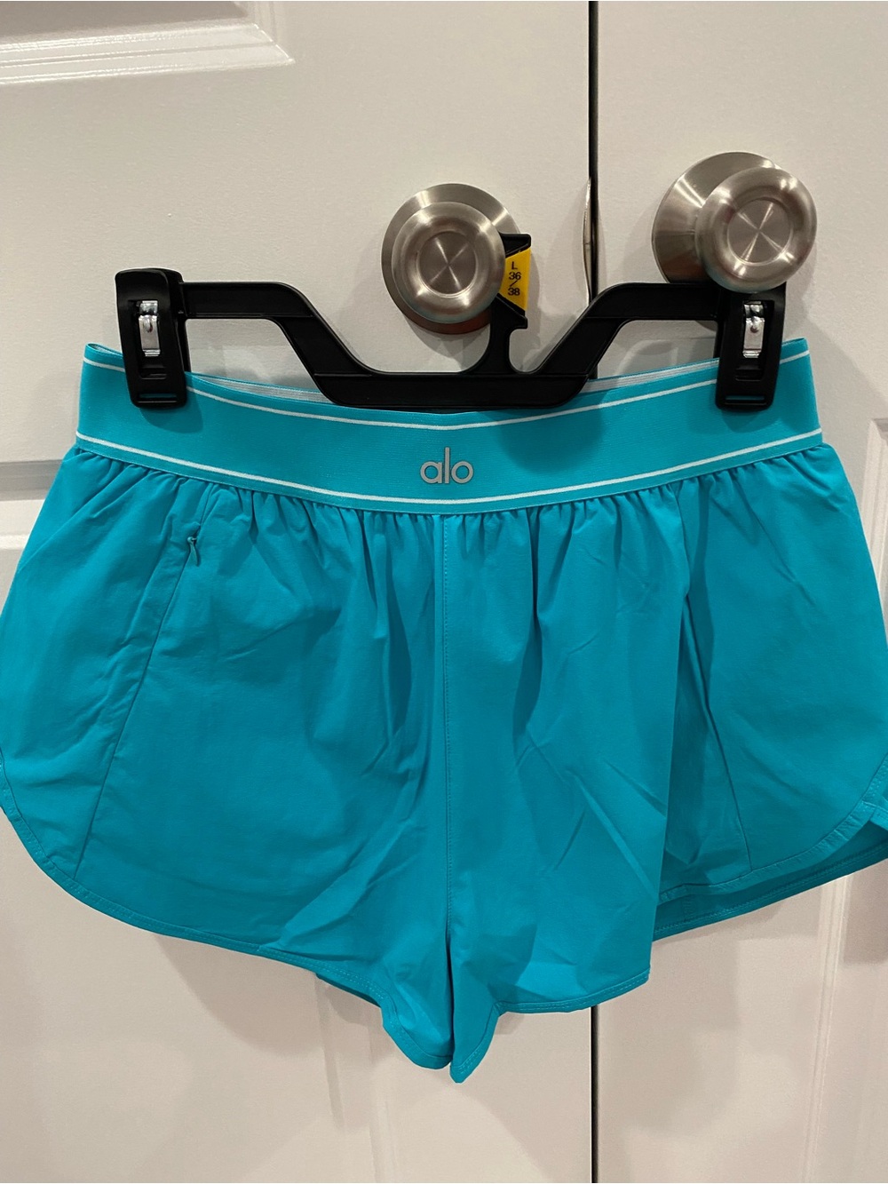 ALO Yoga Teal Elastic-Waist Athletic Shorts